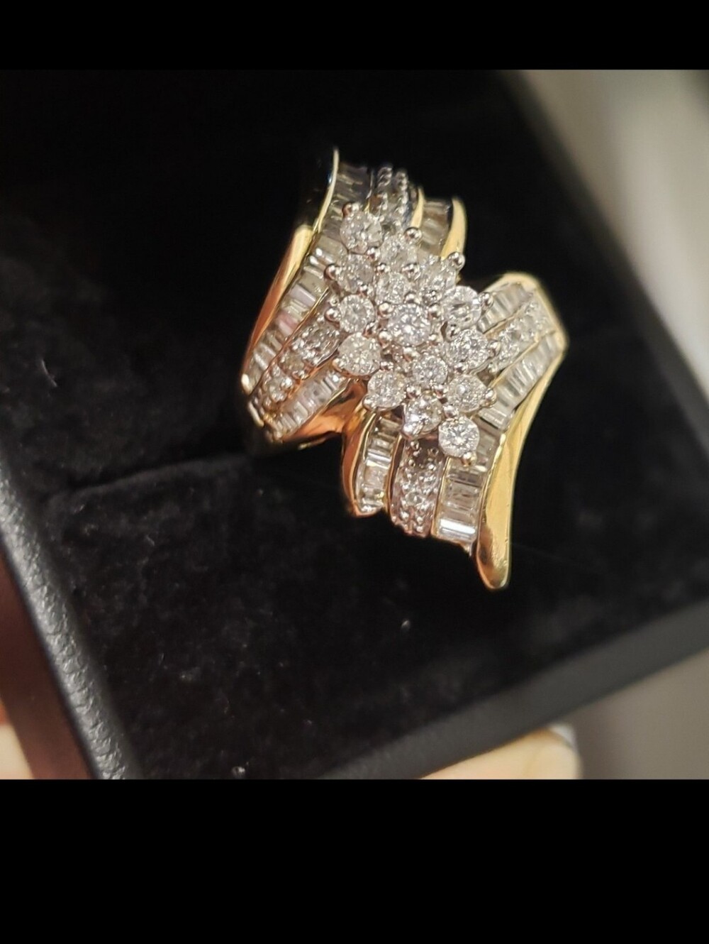❤️1.5Ctt big cocktail natural diamonds ring 10k